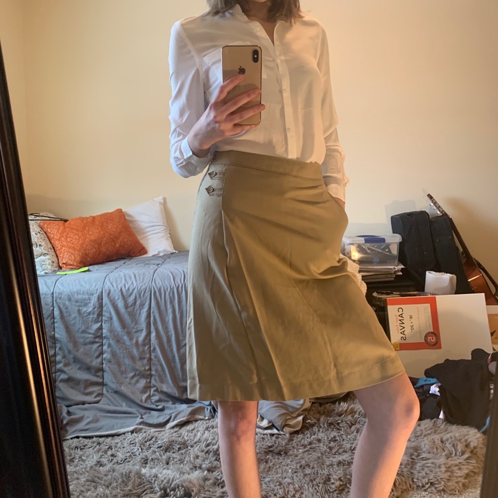 Land’s End Khaki midi skirt